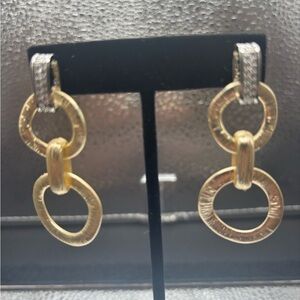 Gold and Silver Dangle Earrings
